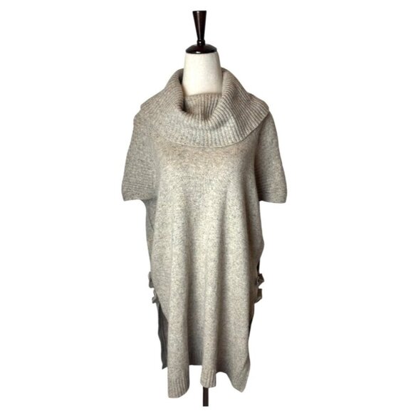 Pendleton Sweater‎ Women 1X Beige Wool Yak Linen Knit Cowl Neck Poncho Cape - Picture 1 of 11